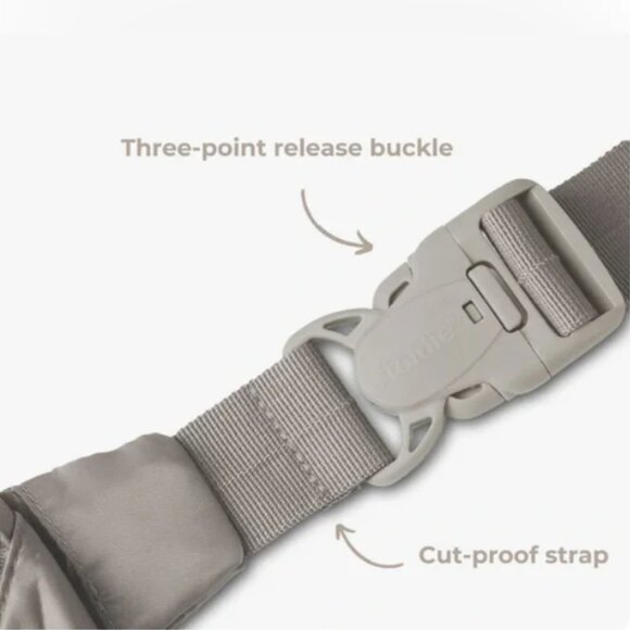 NWOT The Foldie Crossbody Travel Bag Taupe Beige RFID Safe Cut-Proof Strap - Picture 3 of 11